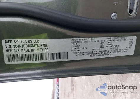 2021 Jeep Compass Trailhawk 4X4 from USA, damaged, VIN 3C4NJDDBXMT602788